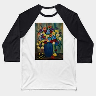 abstract flowers in a blue vase Baseball T-Shirt